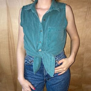 Vintage Button Up Crop Top